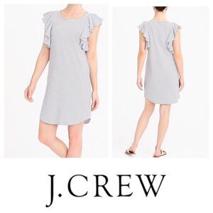 J. Crew Striped Ruffle Dress
